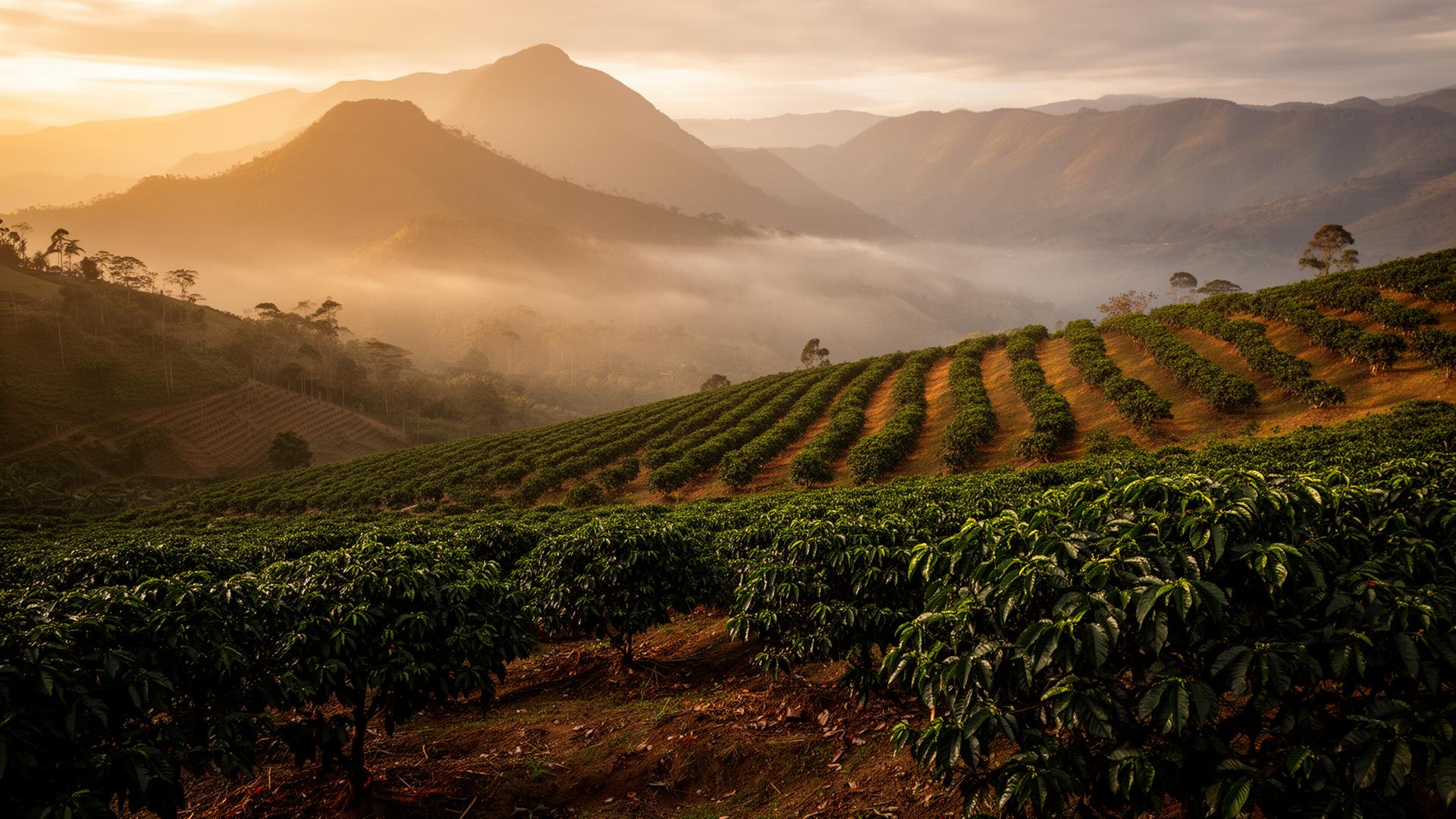 Colombian Andean coffee farm
